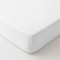 Pamut jersey gumis lepedő, fehér, 100x200 cm