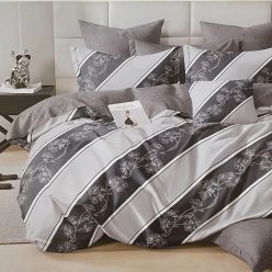 Csíkozott virágos 7 részes kétoldalas ágyneműhuzat