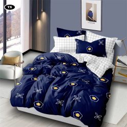 7 részes ágyneműhuzat - sötétkék és fehér