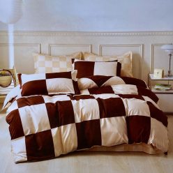 7 részes ágyneműhuzat - barna kockás