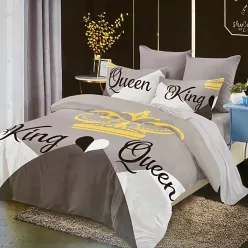 King & Queen 6 részes ágyneműhuzat - szürkeárnyalat
