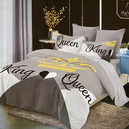 King & Queen 6 részes ágyneműhuzat - szürkeárnyalat
