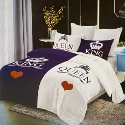 King & Queen 6 részes ágyneműhuzat - éjkék