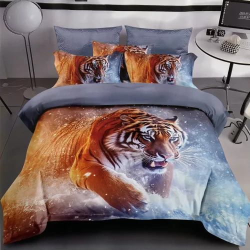 3 részes nyomtatott ágyneműhuzat - tigris