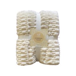 Polár gyapjú pléd, törtfehér, 150x200 cm