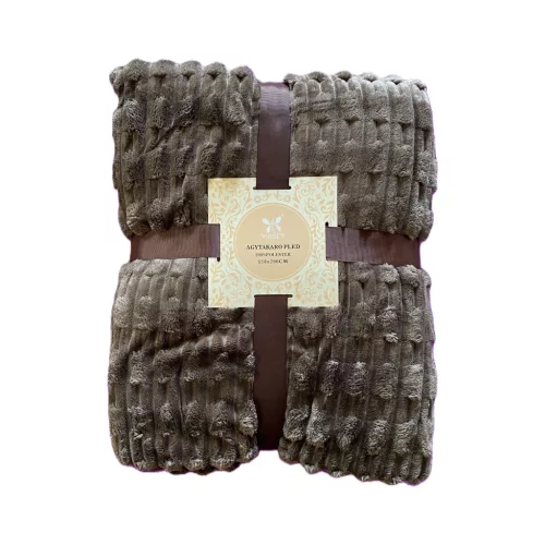 Polár gyapjú pléd, kávé, 150x200 cm