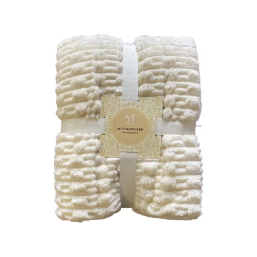 Polár gyapjú pléd, törtfehér, 200x230 cm