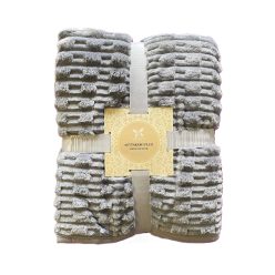 Polár gyapjú pléd, világosszürke, 200x230 cm