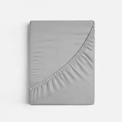 Jersey gumis lepedő, világosszürke, 230x200 cm